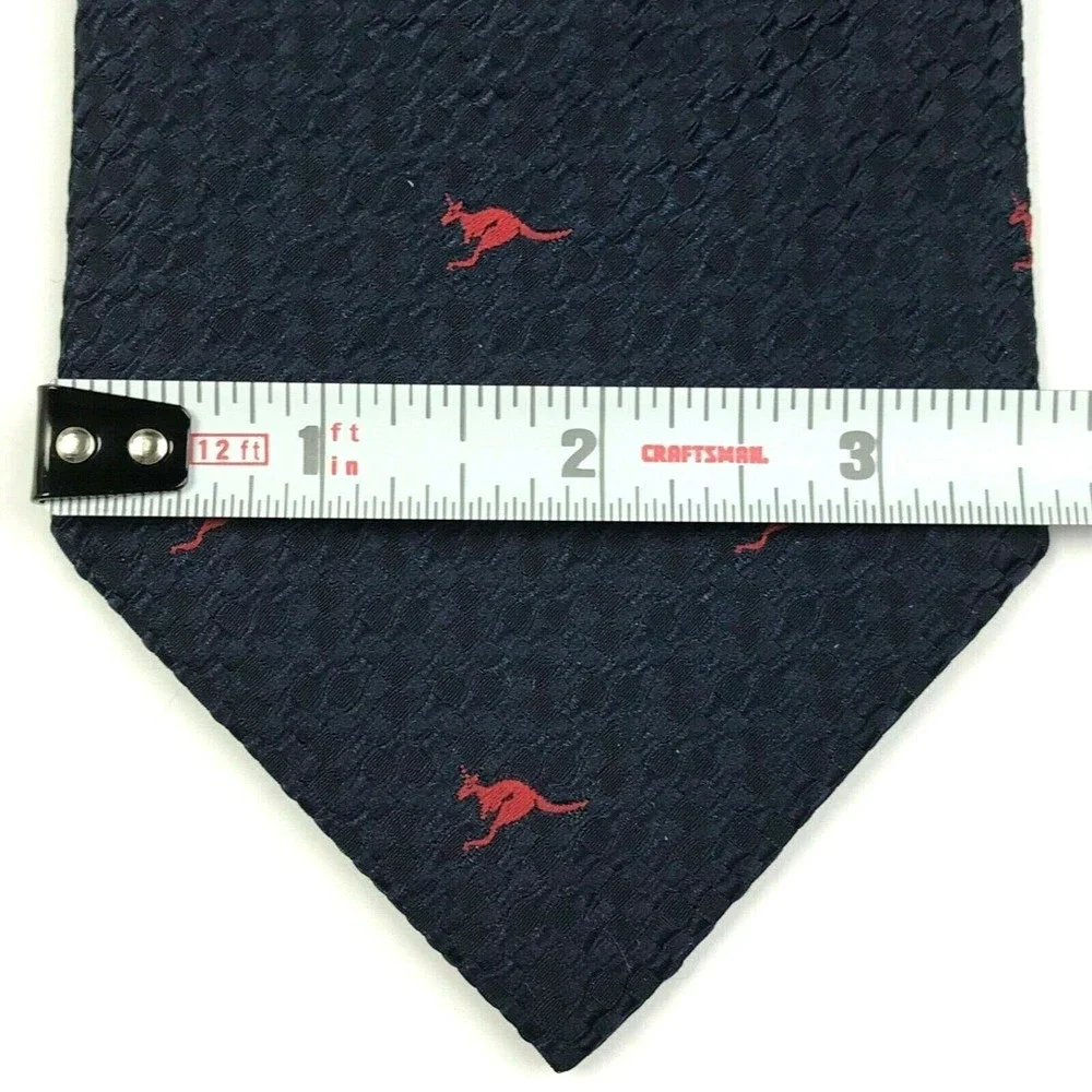 AUSTICO Australia Mens Polyester Necktie Animal Theme Kangaroo Navy Blue Red Tie - Picture 10 of 11